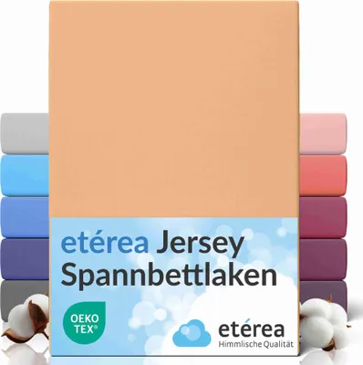 Produktbild von Jersey Spannbettlaken 120x200 cm, 100% Baumwolle Bettlaken, Sand