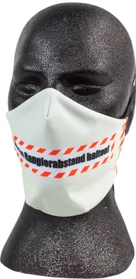 Produktbild von PSYWORK Schwarzlicht Behelfsmaske Neon "Rangierabstand Halten", Gr. L