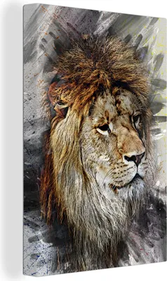 Obrázok produktu pre OneMillionCanvasses® - Plátno - 90x140 cm, Lev - Abstraktné - Maľba, Nástenná dekorácia - Dekorácia na stenu - Spálňa