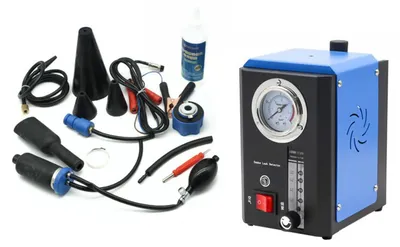 Immagine prodotto di Generatore di fumo, tester di tenuta per rilevamento perdite circuiti auto, rilevatore di perdita fumo con accessori Kb Global