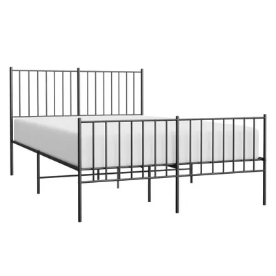 Produktbild von Bettgestell mit Kopf- und Fußteil Metall Schwarz 120x190 cm