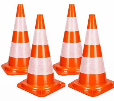 Produktbild von 4er Set Verkehrskegel - 47 cm Orange/Weiß