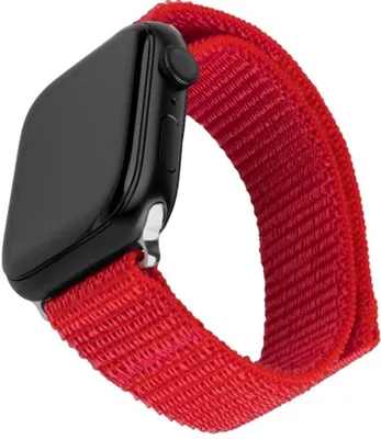 Produktbild von FIXED Nylon Sporty Strap, Gurt, Smartwatch, Rot, Apple, Apple Watch 42mm, 44mm, 45mm, Nylon