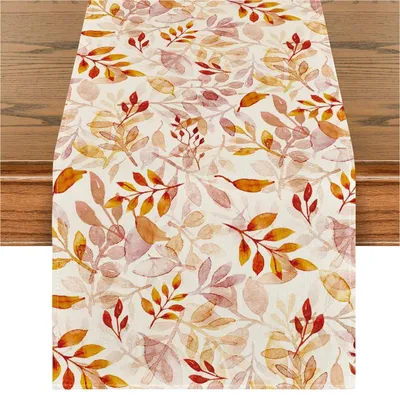 Produktbild von Herbst Tischläufer 33 x 183cm, Herbst Dekoration Tischdecke, Farbe: Orange