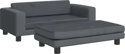 Zdjęcie produktu dla vidaXL Legowisko dla psa z przedłużeniem ciemnoszare 100x50x30 cm aksamitne