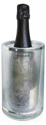 Champagnerkühler doppelwandig mit LED, Glas, 1 L, transparent