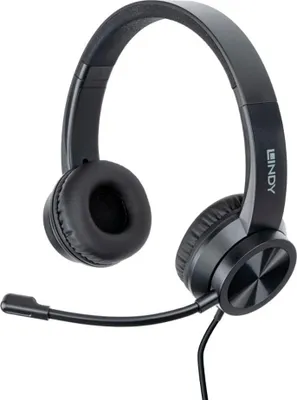 Produktbild von Lindy 20439, Kabelgebunden, 20 - 20000 Hz, Büro/Callcenter, 132 g, Kopfhörer, Schwarz