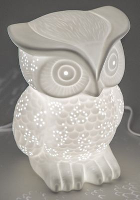 formano Porzellanlampe Eule, 20 cm weiß