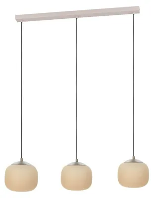 Image de Suspension COMINIO acier taupe E27 3X40W L:88.5cm L:18.5cm H:110cm dimmable