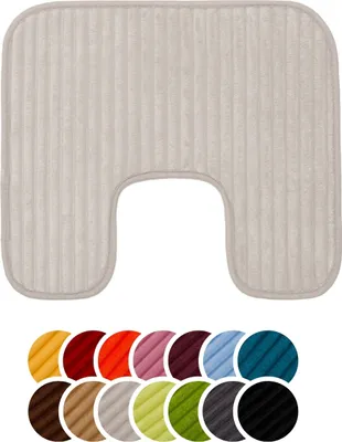 Produktbild von liebling Badteppich mit Anti-Rutsch-Beschichtung aus PVC Noppen & Bügelausschnitt, 100% Polyester, 50 x 45 cm, Fußbodenheizung geeignet, sand