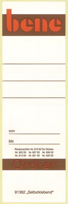 Image de Étiquette de dos Bene selbkl 91362 blanc VE10