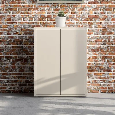 Immagine prodotto di Mobile multiuso Medea 2 ante cashmere con 4 ripiani 74.5x35x99H
