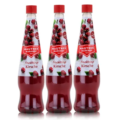 Produktbild von Mautner Getränkesirup Kirsche 0,7L - Softdrink, Cocktails (3er Pack)