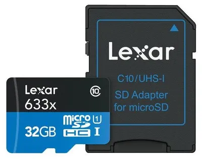 Produktbild von Lexar BLUE PLUS, 32 GB, MicroSDXC, UHS-I, 100 MB/s, Class 1 (U1), V10