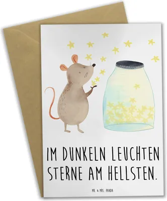 Produktbild von Mr. & Mrs. Panda Grußkarte Angst vor Dunkelheit überwinden - Weiß - Geschenk, osterkarte, Unterstützung bei Ängsten, Zuversicht, Mut schenken, dankeskarten, Trost