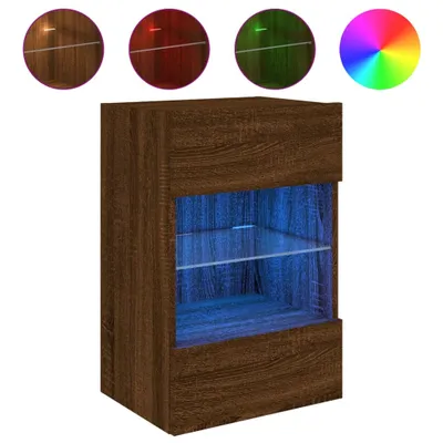 Produktbild von vidaXL TV-Wandschrank mit LED-Leuchten Braun Eichen-Optik 40x30x60,5cm