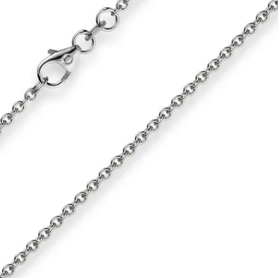 Produktbild von 1,9mm Rund-Ankerkette Kette Collier 585 Gold Weißgold Goldkette 55cm Damen