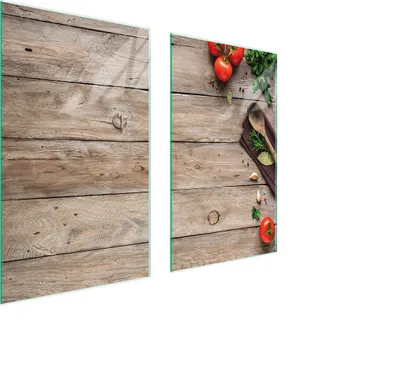Image de Plaques de recouvrement pour cuisinière 2 pièces 75x52 Couverture de champ en vitrocéramique Planche à découper en bois Tomates