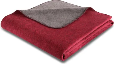 Produktbild von Biederlack Plaid mit Zierstich Melange Doubleface Farbe dunkelrot-anthrazit Größe 150 x 200
