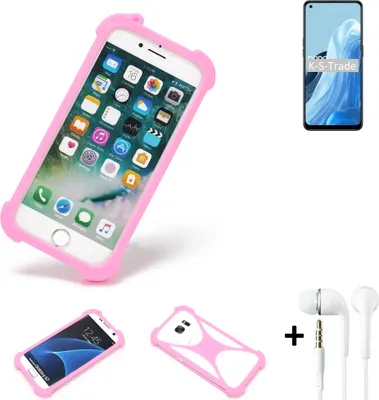 Produktbild von K-S-Trade Bumper + Kopfhörer kompatibel mit Oppo Reno8 Lite 5G Handy Hülle Schutzhülle Silikon Schutz Hülle Cover Case Silikoncase Silikonbumper