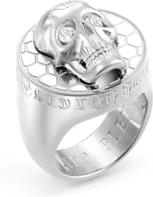 Philipp Plein PJ8AA09R Herrenring 3D Skull Grau 1