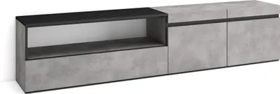 Image de COZY Meuble TV, Banc Télé, 200x35x45cm, Pour les TV jusqu'à 80", Meubles de salon, Ciment