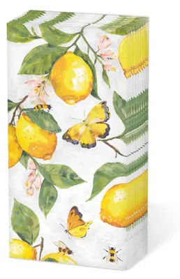 Productafbeelding van Ambiente Fresh, citroen geurende zakdoekjes, 10 stuks, 21,5x22 cm, wit