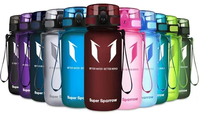 Immagine prodotto di Borraccia in Tritan, senza BPA, capacità 350 ml, colore rosso intenso