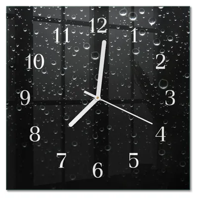 Produktbild von Tulup Glasuhr Wanduhr Küchenuhr Echt-Glas 30x30 cm Modern Dekorativ Geräuschlos Weiße Zeiger - Tropfen