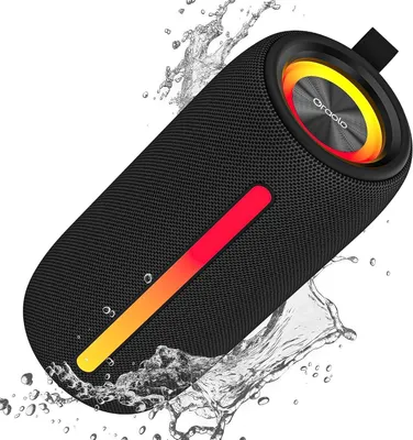 Imagen del producto de Altavoz Bluetooth portátil de 24 W, resistente al agua (IPX6), sonido estéreo, de plástico, ideal para uso en interiores y exteriores