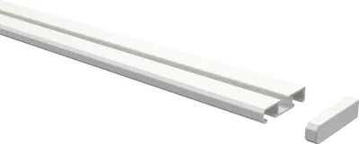 Produktbild von Interdeco Gardinenschiene / Vorhangschiene Aluminium Weiß, Typ Slimline, 1-/2-läufig Wendeprofil, 440 cm