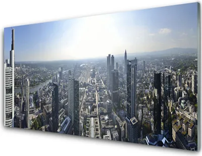 Imagen del producto de Imágenes en acrílico, tamaño 100x50 cm, cuadro decorativo, impresión de ciudad y edificios