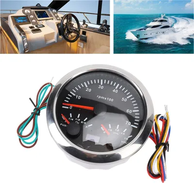 Immagine prodotto di Tachimetro da 85 mm, indicatore carburante, 8-16 V, voltmetro, 3 3/8 pollici in 1, 7000 giri/min, contagiri, retroilluminazione a 7 colori per camion, auto, nero, argento