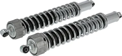 Produktbild von Set: Federbeine hinten, chrom und Chromfeder, 25mm verlängert, verstellbar - Simson S53, S83, SR50, SR80