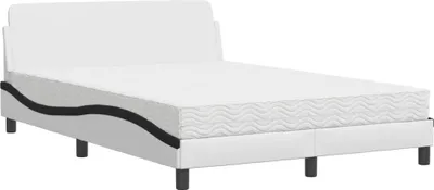 Obrázek produktu pro vidaXL Postel s matrací "Dover" bílá a černá 120x200 cm Imitace kůže