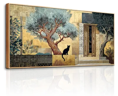 Canvas-Wandbild Naturlandschaft 50x100 cm mit Rahmen