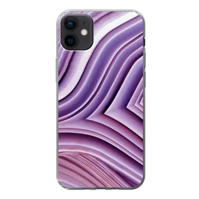 Produktbild von MuchoWow® Handyhülle Schutzhülle Hülle für iPhone 12 mini Naturstein - Nahaufnahme - Weiß Silikon Softcase Handy Hülle - Bild