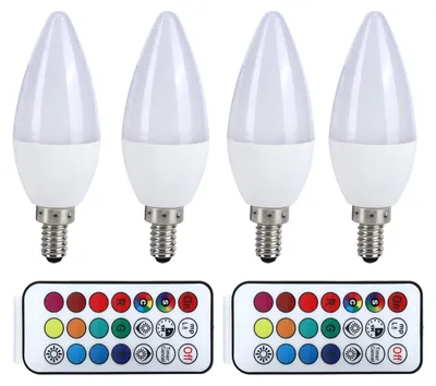 LED-Kerzenlampe 3W RGB E14 16 Farben mit Fernbedienung