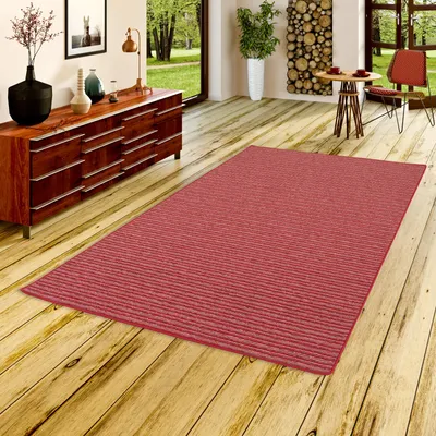 Produktbild von Streifenberber Teppich Marta Rot, Größe:200x250 cm