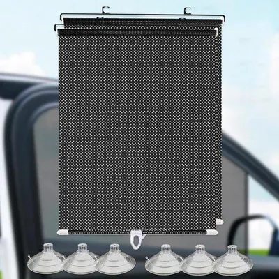 Produktbild von Famanu Auto-Sonnenschutzset mit Rolfunktion und UV-Schutz - 2 Stück