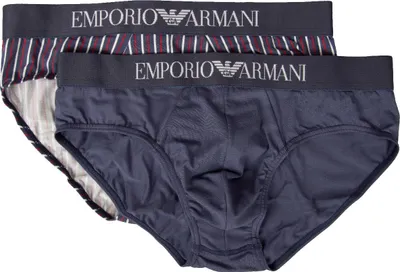 Immagine prodotto di Slip uomo EMPORIO ARMANI confezione 2 pezzi elastico a vista mutanda bipack underwear articolo 111733 3R504 brief 2 pack, EUR S - CN 165/90 - BR P - MX CH, Cotone 95%,Spandex 5%