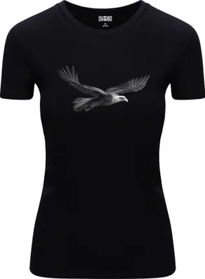 Produktbild von Diarbo Damen T-Shirt mit Aufdruck Wildtierporträts Fliegende Adler Schwarz Gr.XL