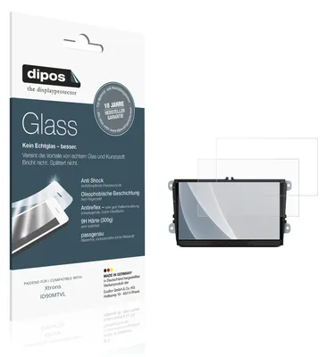 Produktbild von 2x Schutzfolie für Xtrons ID90MTVL matt - Anti-Shock 9H Folie dipos Glass Kunststoffglas