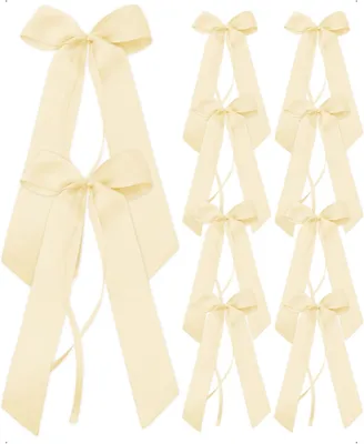 Imagen del producto de Listones de satén, color beige, 10 unidades, para decoración de bodas y embalaje de regalos