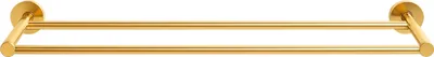 Produktbild von Balneo | Doppel Handtuchstange Edelstahl glänzend gold | Handtuchhalter 60 cm QUBE Rostfrei | Badetuchstange für Badezimmer