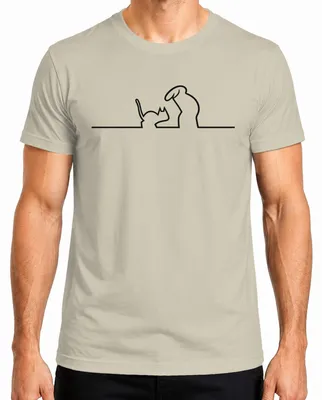 Produktbild von La Linea Katze Balum Osvaldo Cavandoli Comic Zeichentrick Cartoon Herren T-Shirt, Natur, M