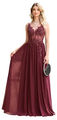 Produktbild von Misshow s langes Abendkleid für Zeremonien mit Pailletten, Perlen und A