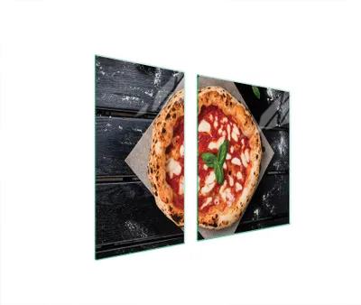 Immagine prodotto di Piastre copriforno 2 pezzi 90x52 Vetroceramica copriforno vetro tagliere pizza legno