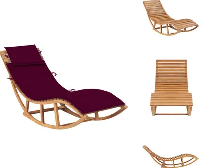 Immagine prodotto di vidaXL Lettino a dondolo con cuscino in legno massiccio di teak - Lettini prendisole