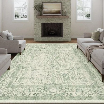 Obrázok produktu pre Ibenzoa® Umývateľný vintage koberec 240 x 300 cm – retro etnický dizajn, polypropylén s TPR protišmykovou vrstvou, nízky vlas vhodný do obývačky a spálne
